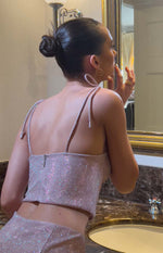 Rosa Pink Tie Shoulder Corset Top Image