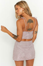 Rosa Pink Tie Shoulder Corset Top Image