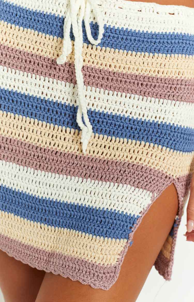 Rosita Stripe Crochet Mini Skirt Image