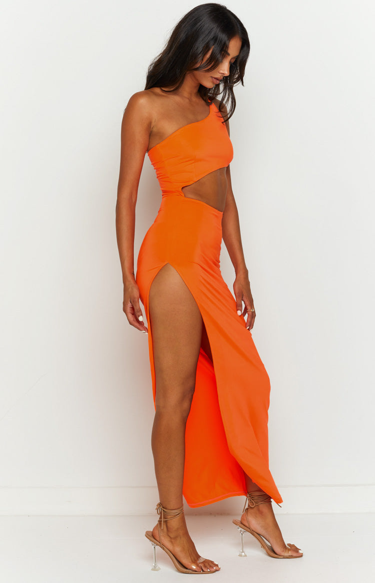 Simone Orange Cut Out Maxi Dress Image