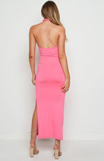 Sofia Halter Midi Dress Pink – Beginning Boutique US
