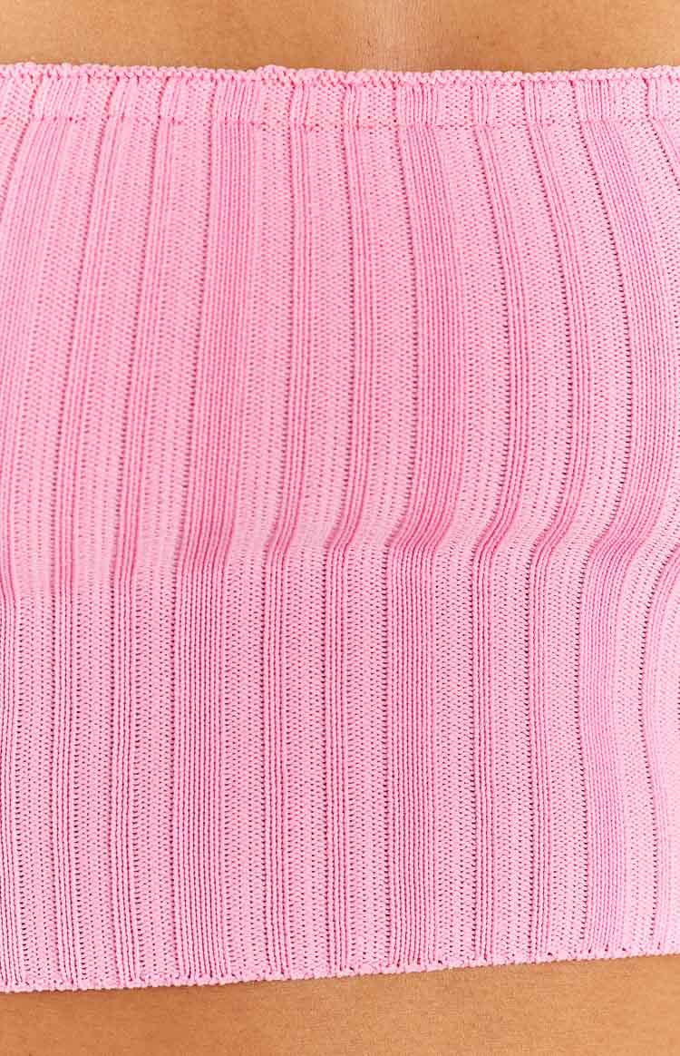 Summertime Pink Knit Bandeau Top Image
