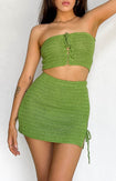 Sunny Green Crochet Mini Skirt Image
