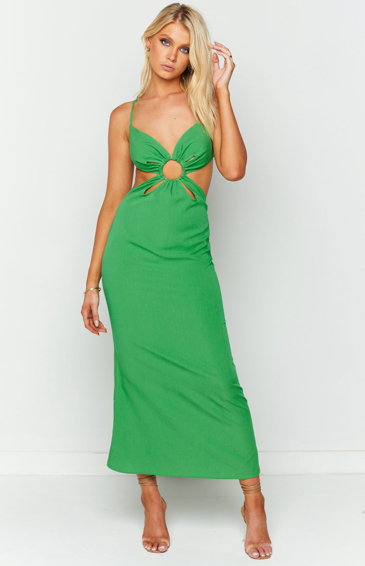 Trixy Green Cut Out Maxi Dress Image
