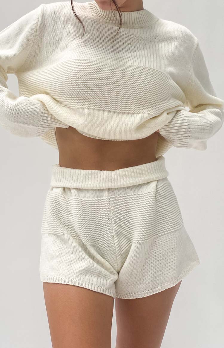 Winslee White Knit Shorts