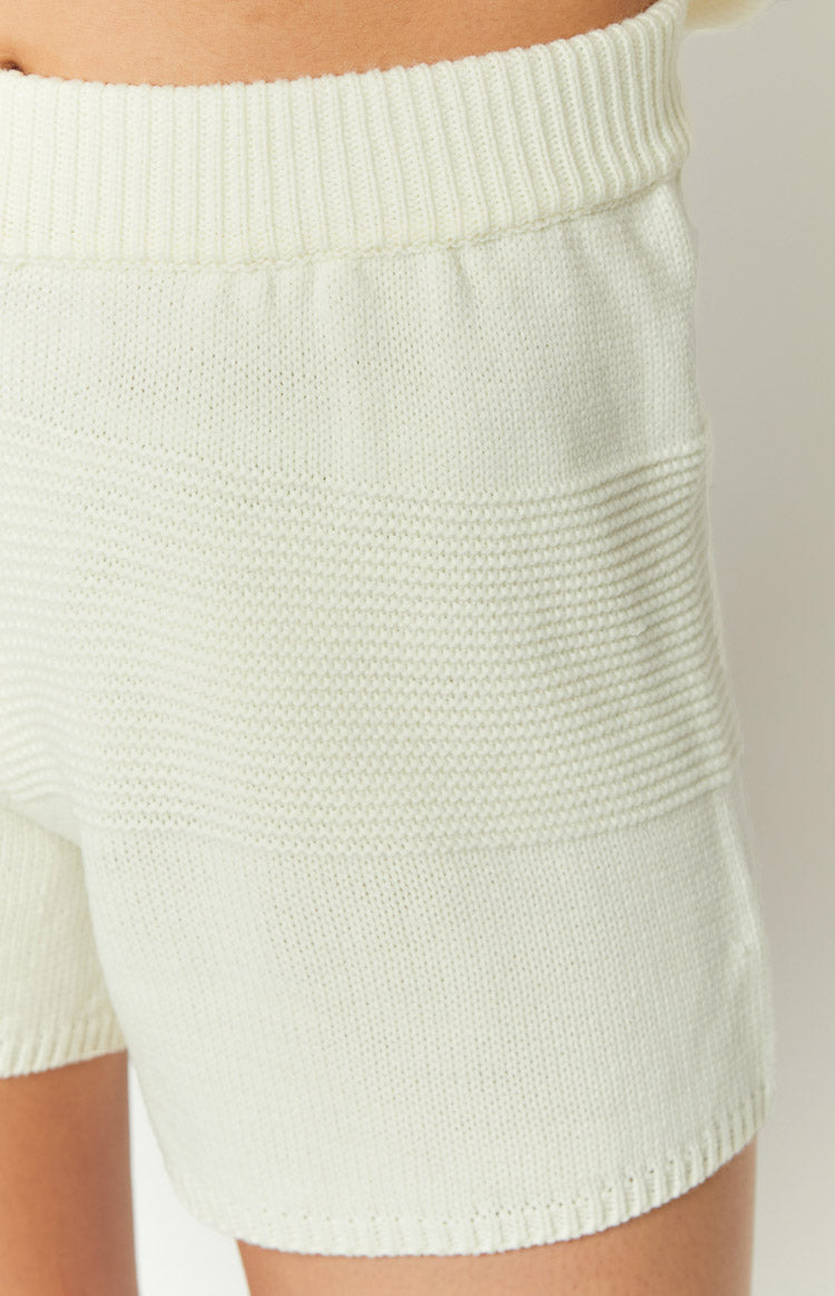 Winslee White Knit Shorts Image