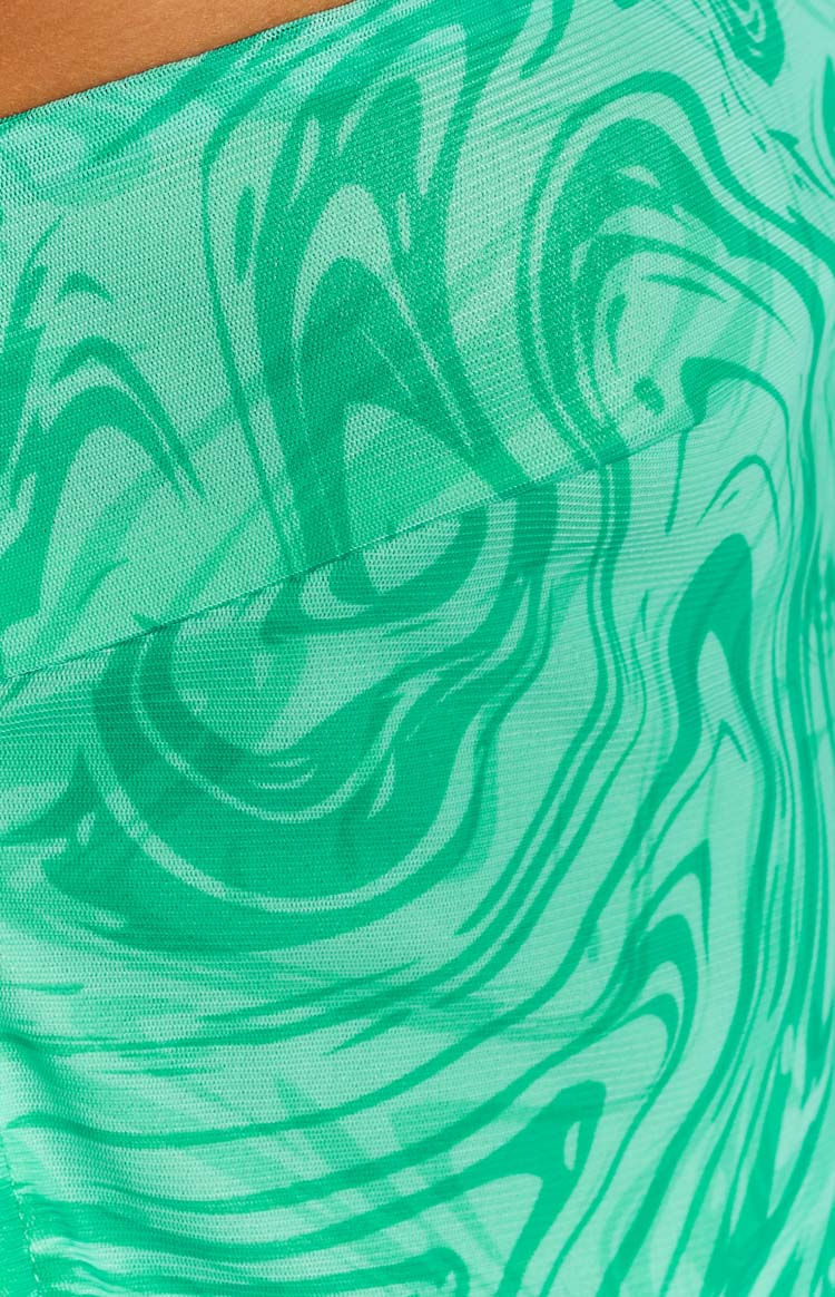 Wynter Green Print Strapless Top Image