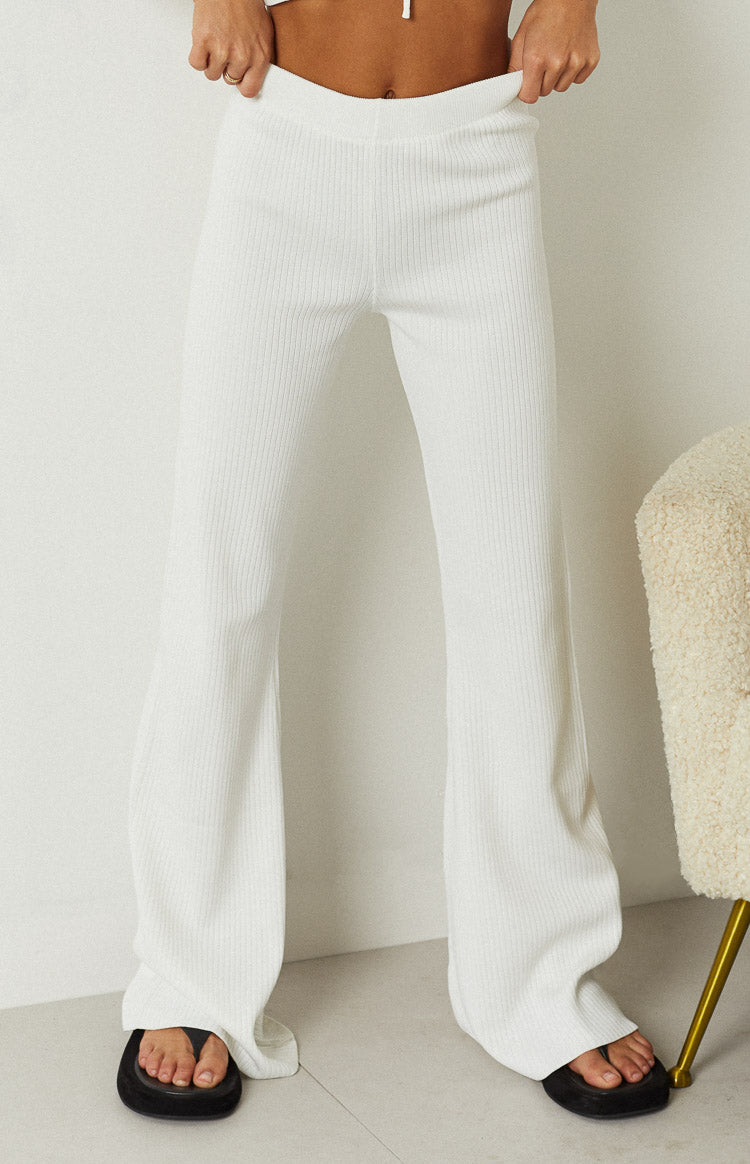 Zaylee White Knit Pants – Beginning Boutique US