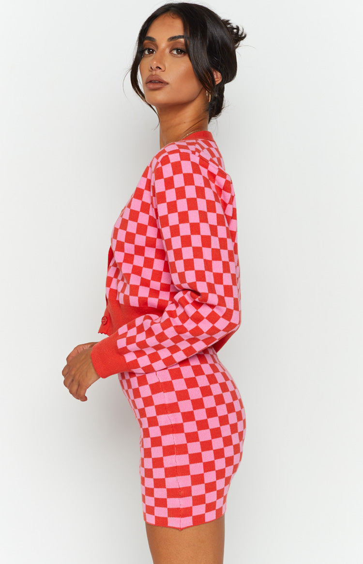 Zula Pink Check Cardigan Image