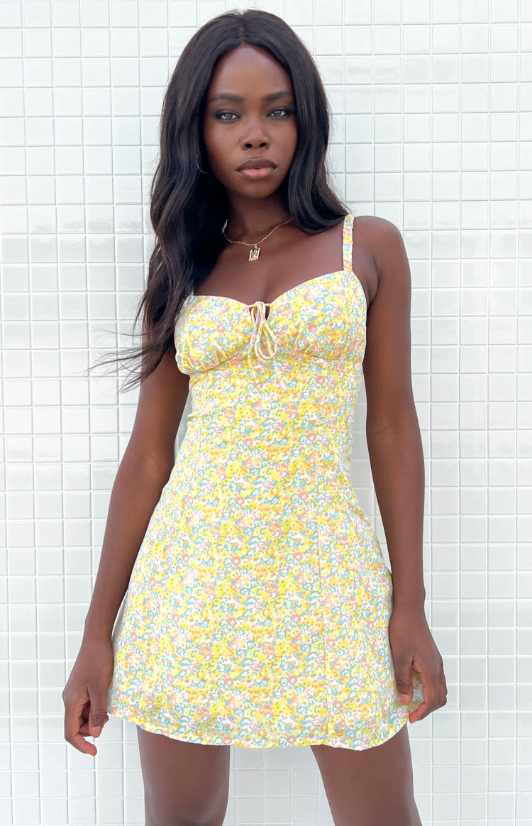 Zulu Yellow Floral Mini Dress Image