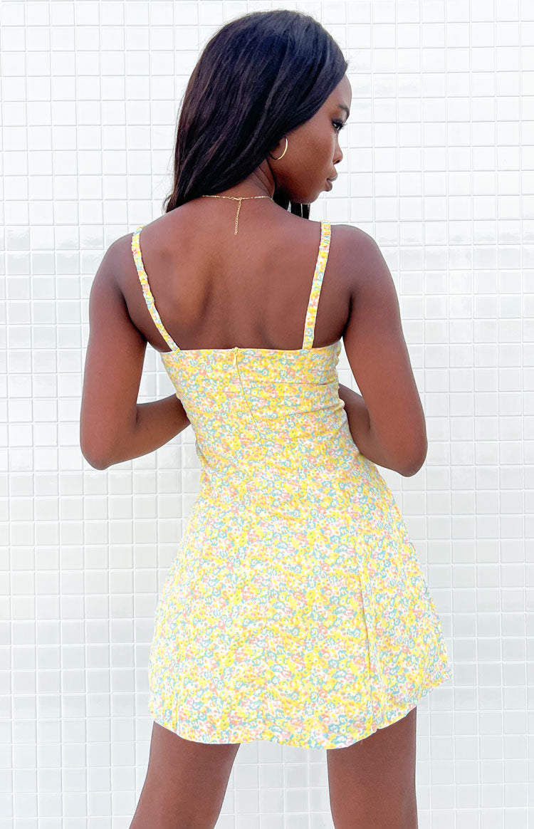 Zulu Yellow Floral Mini Dress Image