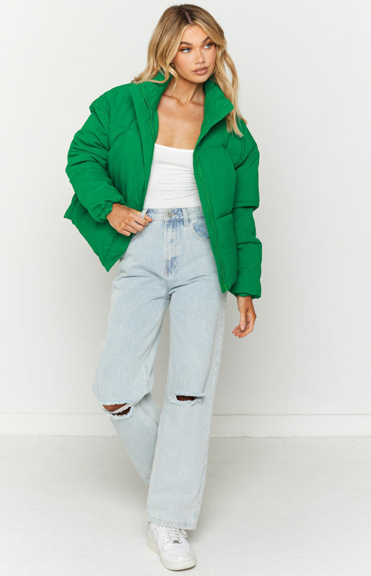 Faye Green Puffer Jacket – Beginning Boutique US